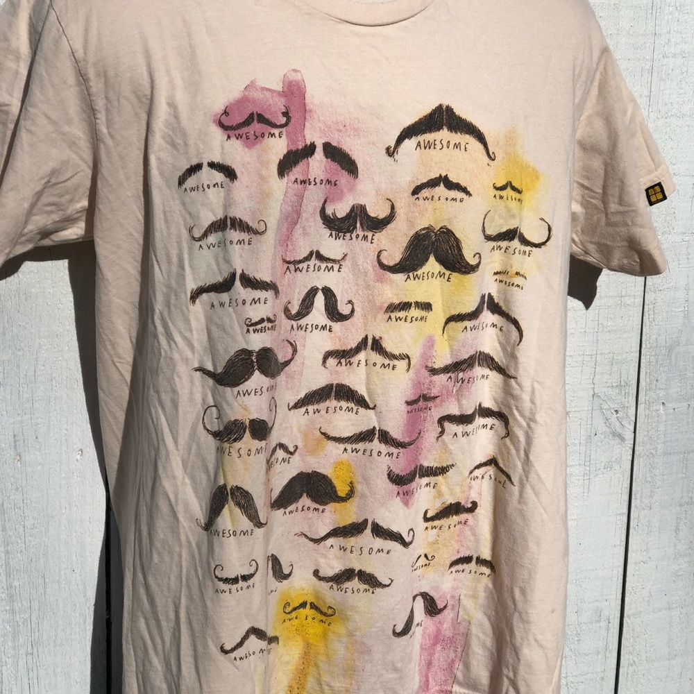 Mustache Awesome Graphic Shirt Large